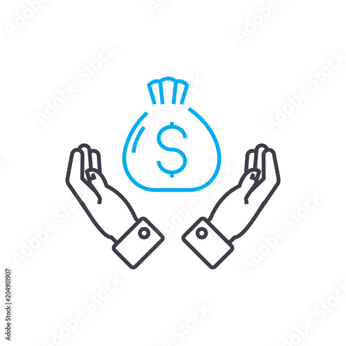 High profitability vector thin line stroke icon. High profitability outline illustration, linear sign, symbol isolated concept.