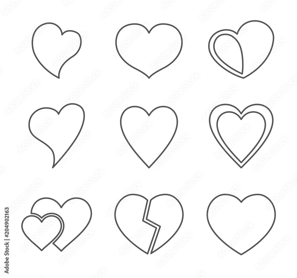 heart icon set heart icon set