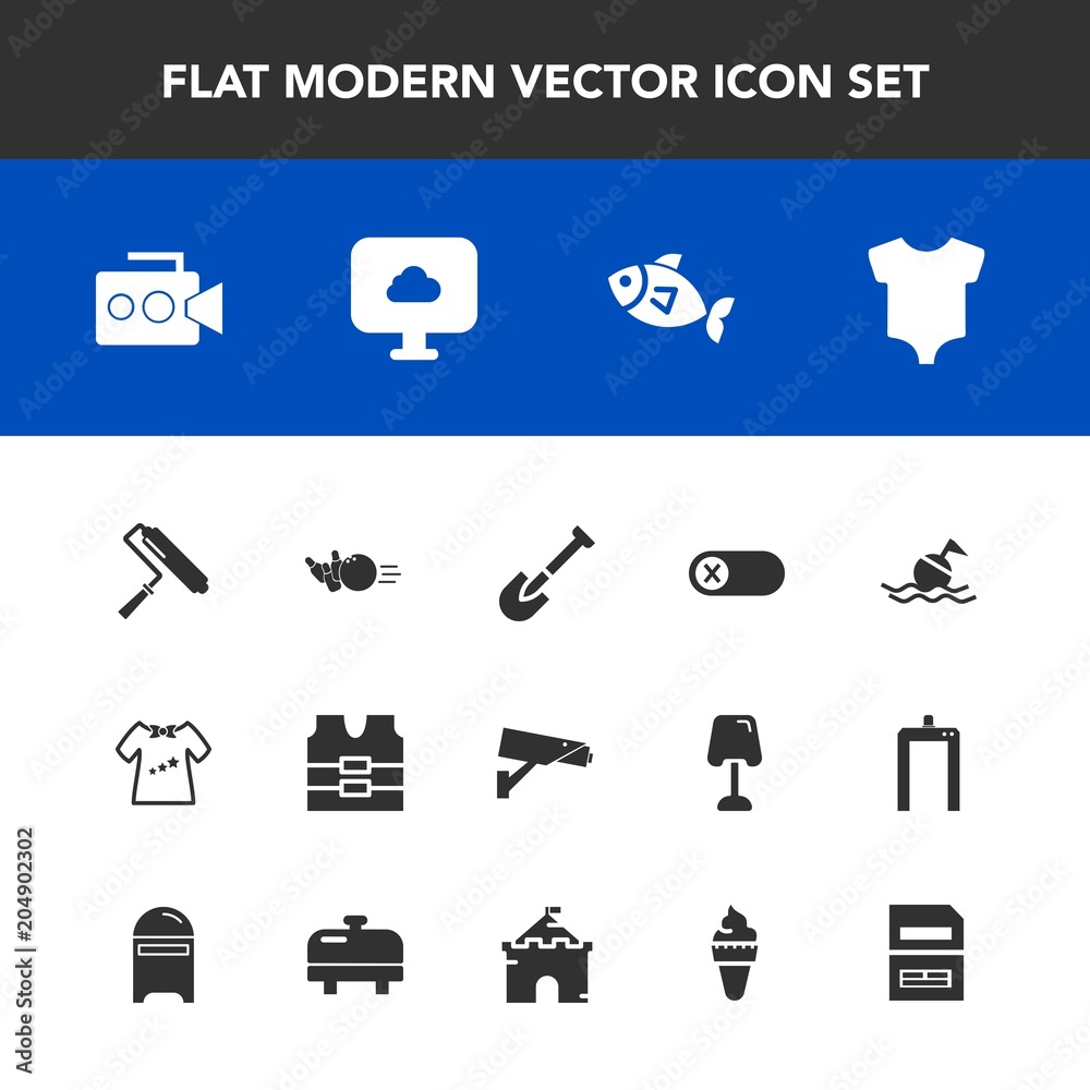 Modern, simple vector icon set with tool, construction, ball, shovel, cloud, roller, switch, buoy, white, roll, camera, handle, sport, lifebuoy, fun, pin, energy, save, bowling, sea, kid, jacket icons Modern, simple vector icon set with tool, construction, ball, shovel, cloud, roller, switch, buoy, white, roll, camera, handle, sport, lifebuoy, fun, pin, energy, save, bowling, sea, kid, jacket icons