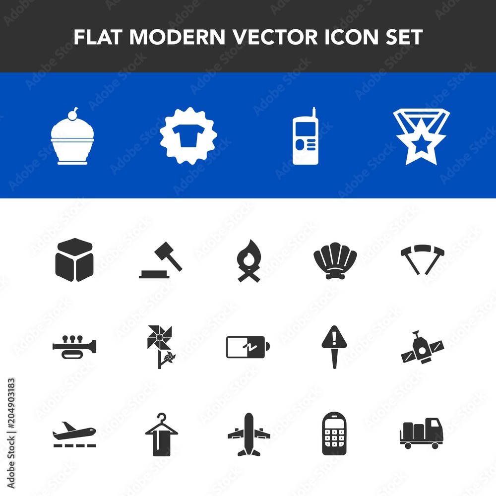 Modern, simple vector icon set with cake, battery, parachute, spring, bonfire, sound, judge, hot, sweet, law, jump, power, marine, full, square, trumpet, mobile, shell, sea, nature, campfire icons Modern, simple vector icon set with cake, battery, parachute, spring, bonfire, sound, judge, hot, sweet, law, jump, power, marine, full, square, trumpet, mobile, shell, sea, nature, campfire icons