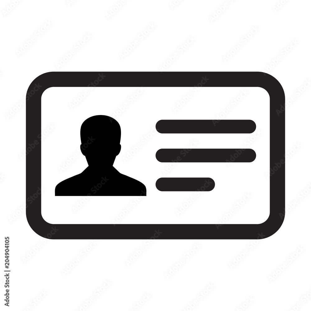 Business ID Card icon vector male user person profile avatar symbol for Identity in flat color glyph pictogram illustration Business ID Card icon vector male user person profile avatar symbol for Identity in flat color glyph pictogram illustration