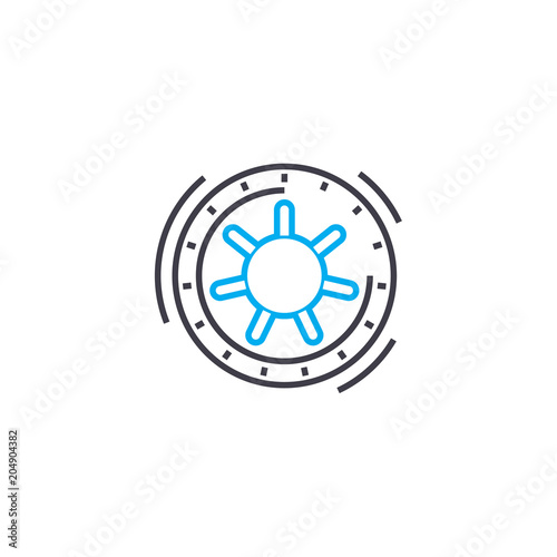 Safe depositing vector thin line stroke icon. Safe depositing outline illustration, linear sign, symbol isolated concept.