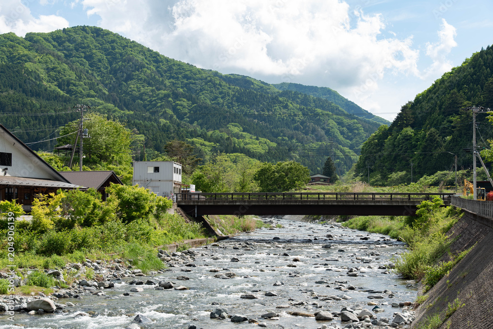 Fototapeta premium Japan's countryside river in summer