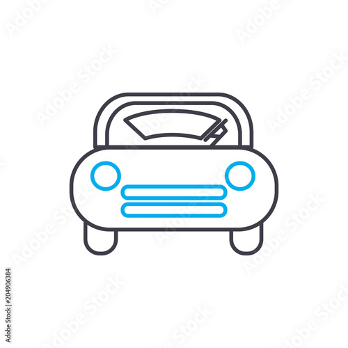 Windscreen wiper vector thin line stroke icon. Windscreen wiper outline illustration, linear sign, symbol isolated concept.