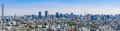東京　青空と都市風景　パノラマ © oben901