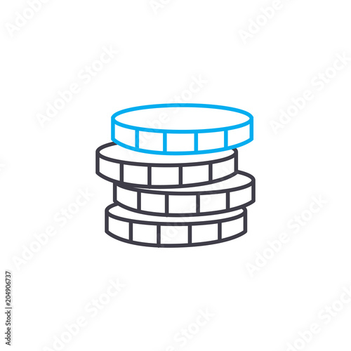 Monetary policy vector thin line stroke icon. Monetary policy 66 outline illustration, linear sign, symbol isolated concept.