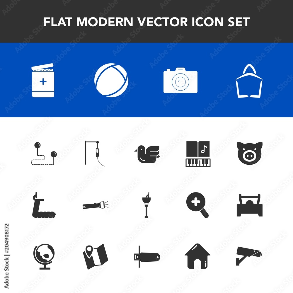 Modern, simple vector icon set with gym, music, bird, camera, swine, alcohol, medicine, surveillance, destination, note, drink, musical, pig, sign, sound, lamp, treadmill, sale, photo, piglet, icons Modern, simple vector icon set with gym, music, bird, camera, swine, alcohol, medicine, surveillance, destination, note, drink, musical, pig, sign, sound, lamp, treadmill, sale, photo, piglet, icons