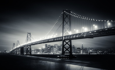 Fototapete San Francisco San Francisco Bay Bridge bei Nacht  © Beboy