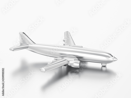 3D illustration 3d silver airplane