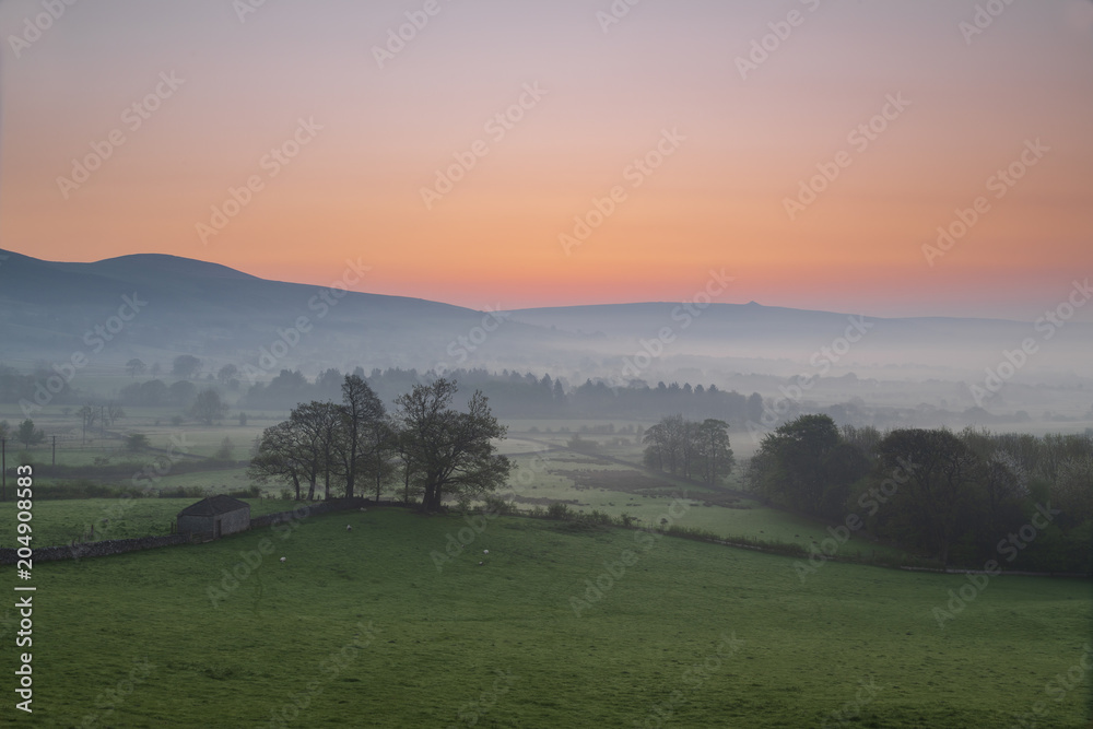 Sunrise In The High Peak / An image of a beautiful sunrise over Hope Valley, Derbyshire, England, UK Sunrise In The High Peak / An image of a beautiful sunrise over Hope Valley, Derbyshire, England, UK