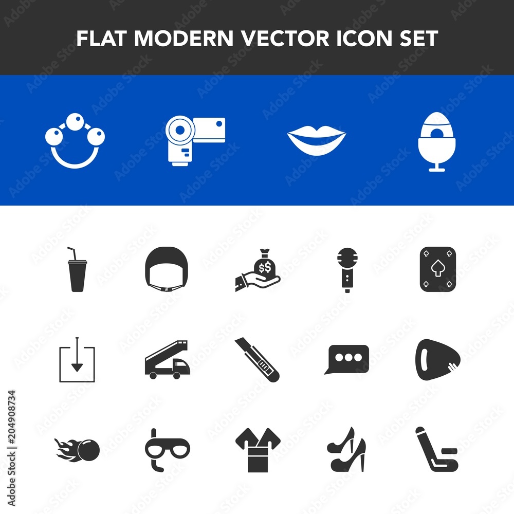 Modern, simple vector icon set with equipment, lips, spring, truck, download, juice, teeth, transport, cold, game, rattle, song, poker, karaoke, finance, worker, toy, cutter, work, easter, money icons Modern, simple vector icon set with equipment, lips, spring, truck, download, juice, teeth, transport, cold, game, rattle, song, poker, karaoke, finance, worker, toy, cutter, work, easter, money icons