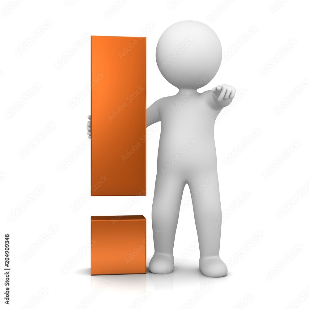 exclamation point exclamation mark 3d man exclamation point exclamation mark 3d man