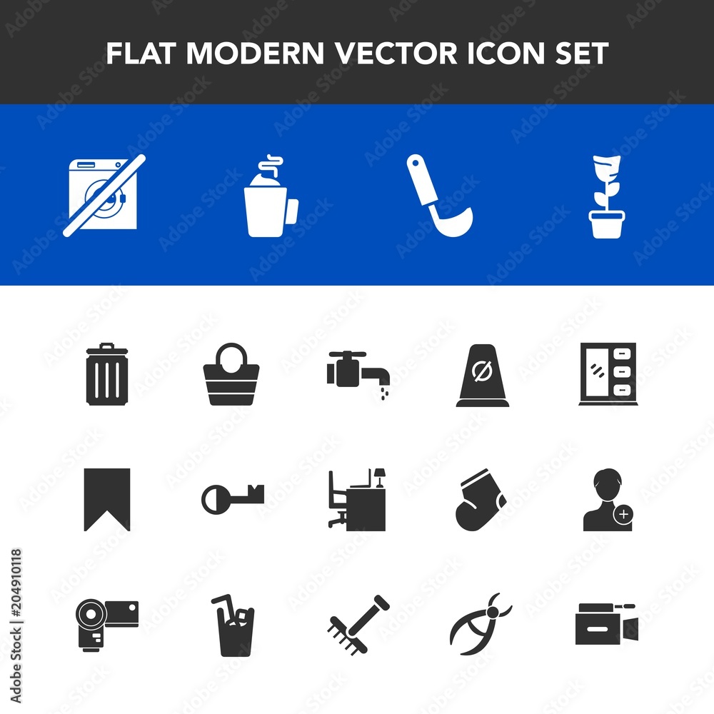 Modern, simple vector icon set with garbage, interior, recycling, bin, dont, key, cooking, sign, hot, table, plant, green, wash, food, street, road, cup, bathroom, bag, leather, traffic, work icons Modern, simple vector icon set with garbage, interior, recycling, bin, dont, key, cooking, sign, hot, table, plant, green, wash, food, street, road, cup, bathroom, bag, leather, traffic, work icons