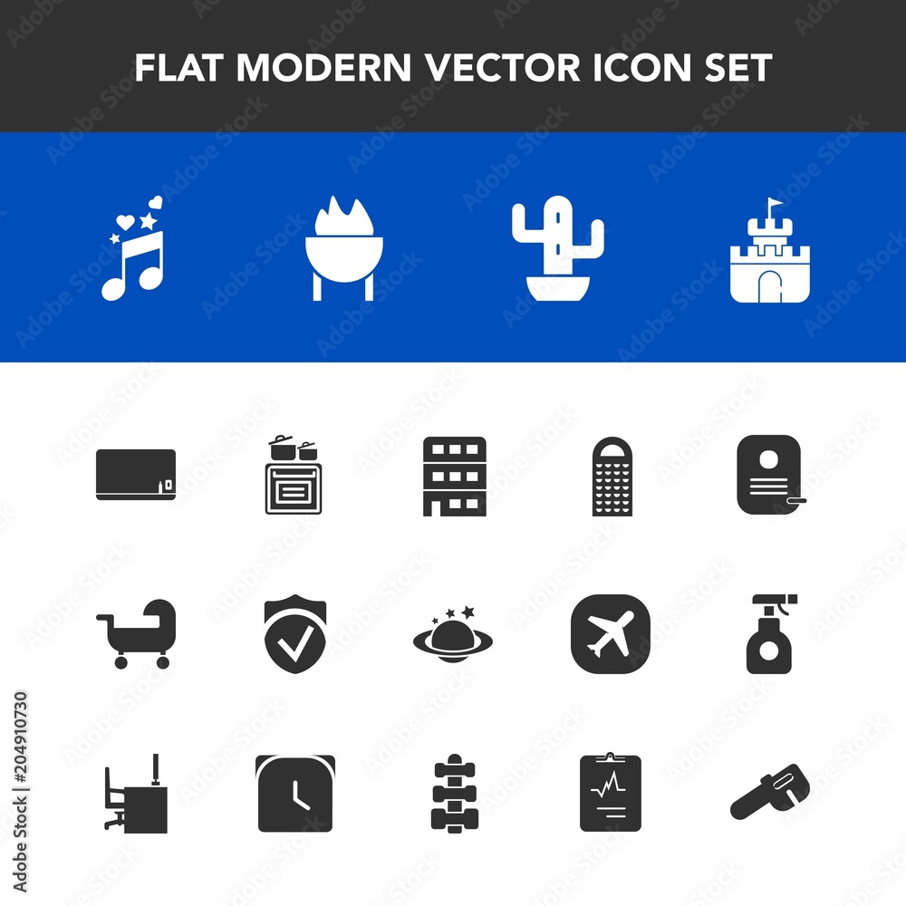 Modern, simple vector icon set with music, cactus, sand, space, grill, identity, school, hammer, cheese, sound, blank, city, architecture, white, kitchen, barbecue, security, globe, plant, oven icons Modern, simple vector icon set with music, cactus, sand, space, grill, identity, school, hammer, cheese, sound, blank, city, architecture, white, kitchen, barbecue, security, globe, plant, oven icons