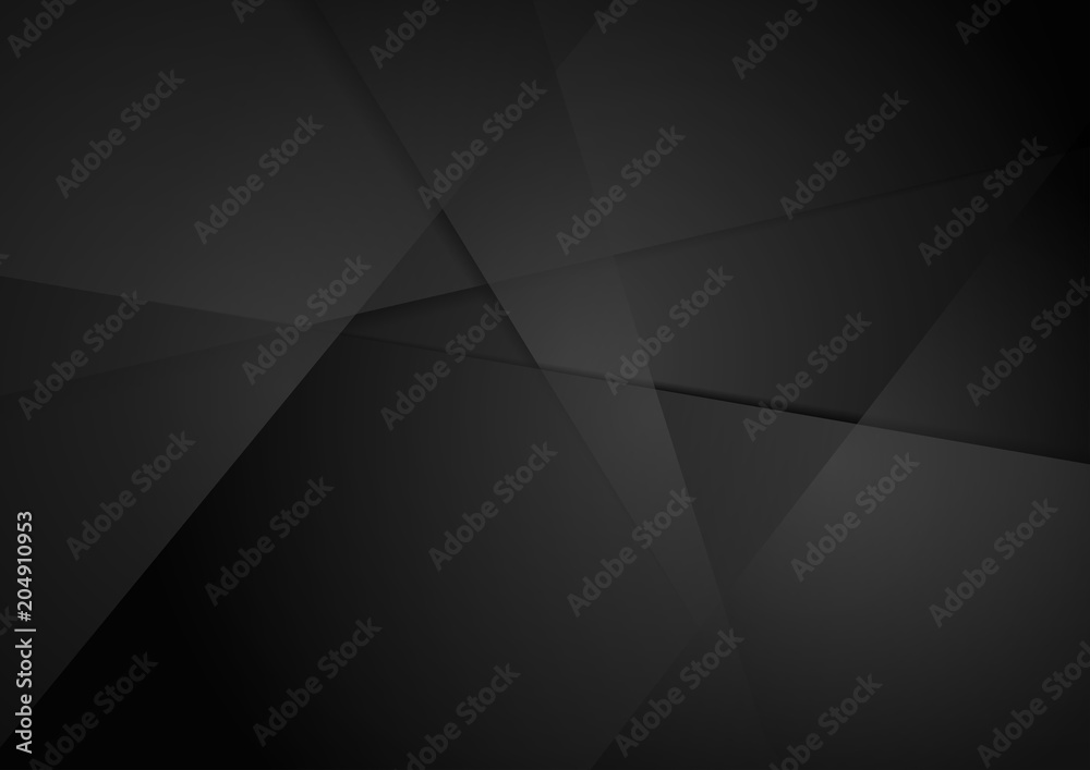 Black polygonal abstract tech background