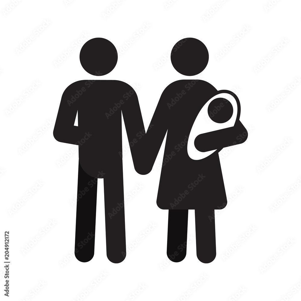 Family silhouette icon Family silhouette icon