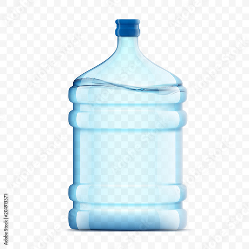Bottle with clean, fresh water on a transparent background