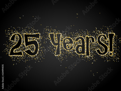 25 YEARS! gold glitter banner