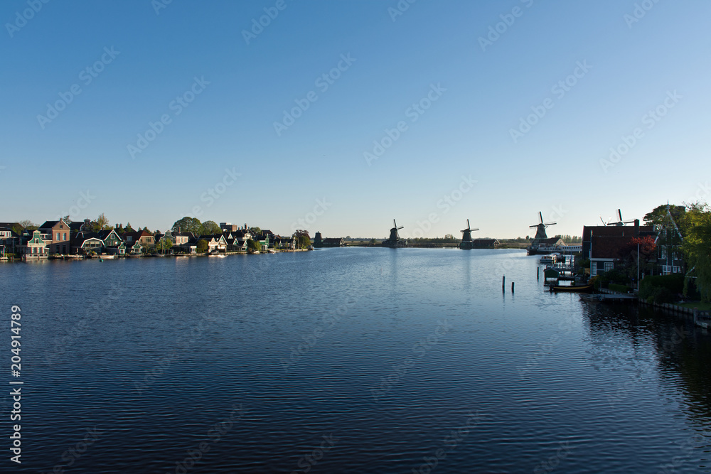 Zaanse Schans, Zaandijk and river Zaan, The Netherlands