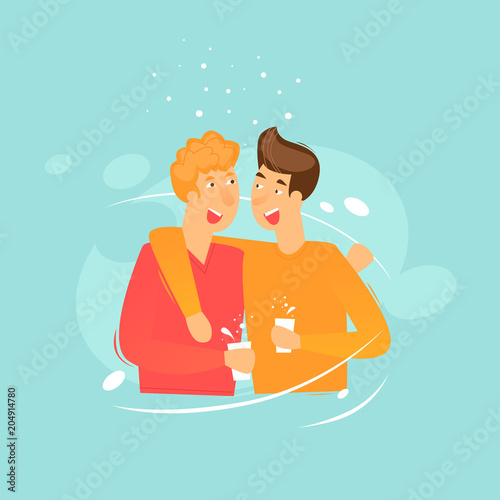 Friends. Flat design vector illustration.