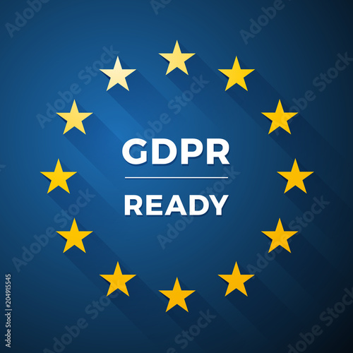 GDPR READY, Euro General Data Protection Regulation, vector label