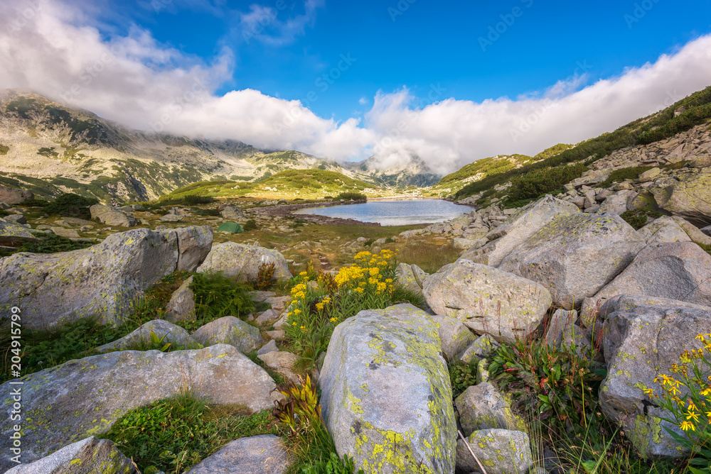 Magnificent summer view of the Frog lake in Pirin Mountains