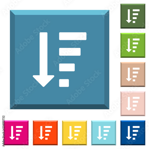 Descending ordered list mode white icons on edged square buttons