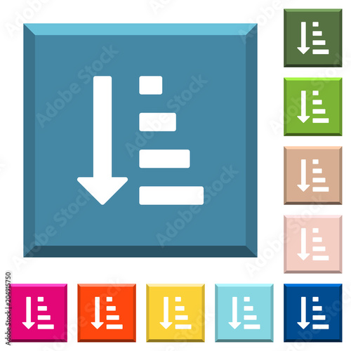 Ascending ordered list mode white icons on edged square buttons