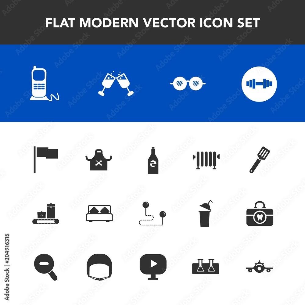 Modern, simple vector icon set with travel, bottle, boiler, luggage, sunglasses, hippie, fashion, water, drink, bag, alcohol, telephone, heater, restaurant, home, destination, flag, chief, style icons Modern, simple vector icon set with travel, bottle, boiler, luggage, sunglasses, hippie, fashion, water, drink, bag, alcohol, telephone, heater, restaurant, home, destination, flag, chief, style icons