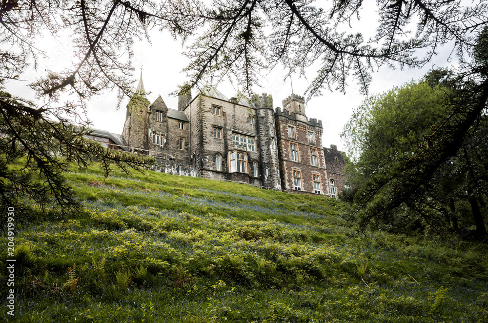 the castle in Craig y nos, the park inside the Brecon Beacons National Park