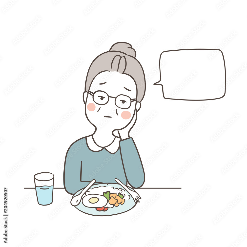 Elderly Grandmother Boring Don t Want To Eat Food Stock Vector Adobe elderly-grandmother-boring-don-t-want-to-eat-food-stock-vector-adobe