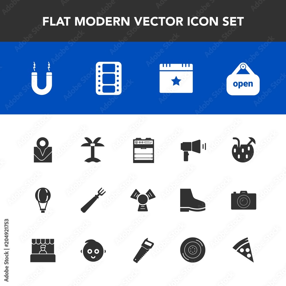 Modern, simple vector icon set with nature, celebration, travel, dinner, oven, glass, communication, parachuting, movie, fork, map, magnet, juice, star, tropical, shop, entertainment, event, sky icons Modern, simple vector icon set with nature, celebration, travel, dinner, oven, glass, communication, parachuting, movie, fork, map, magnet, juice, star, tropical, shop, entertainment, event, sky icons