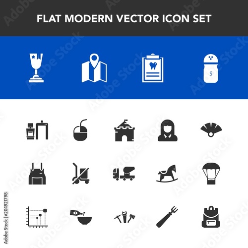 Modern, simple vector icon set with shopping, construction, uniform, machine, medieval, xray, woman, traditional, device, send, scale, place, mixer, spice, shipping, japanese, food, fan, salt icons