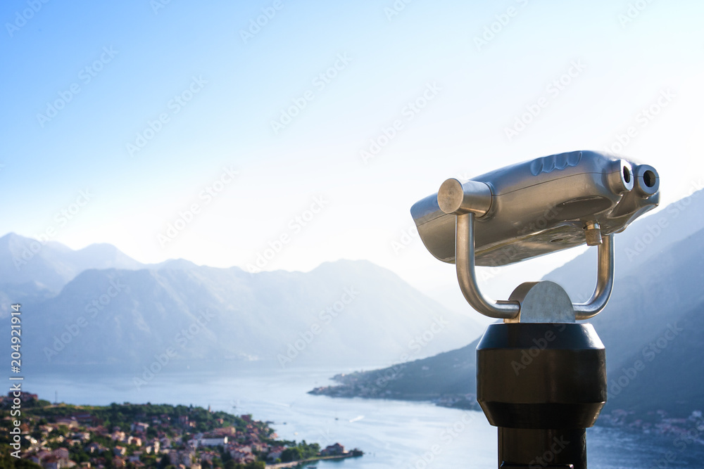 City view binocular. Stationary species binoculars - binoskop