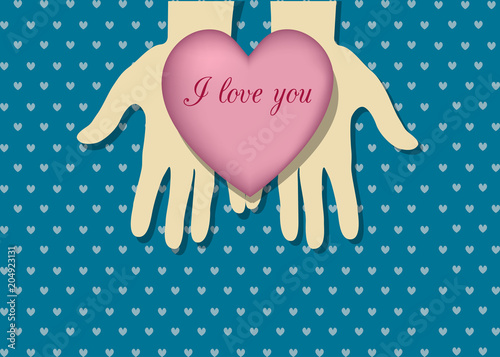 Heart on palms for you