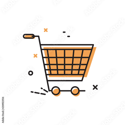 Shopping cart. Vector icon, illustration