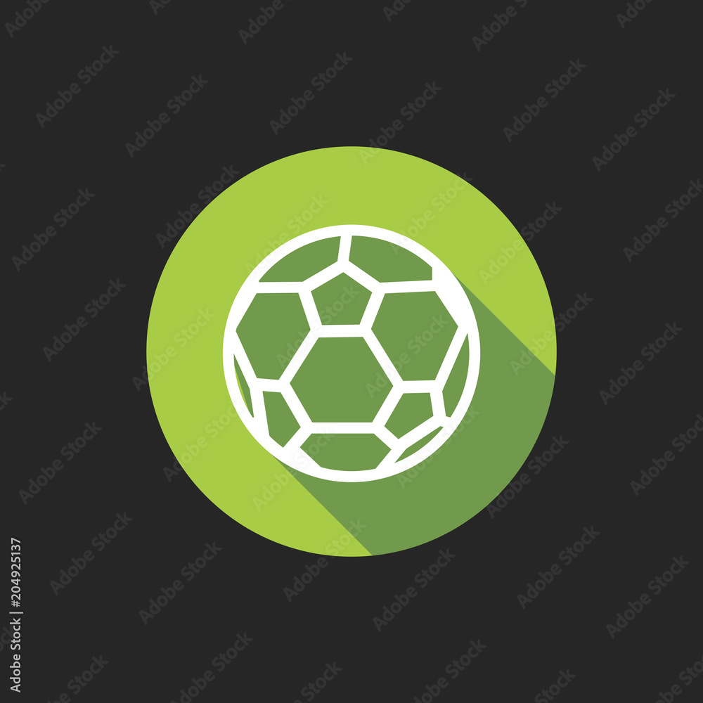Obraz premium Elegant Universal White Minimalistic Thin Line Football Icon with Shadows on Circular Color Button on Black Background 