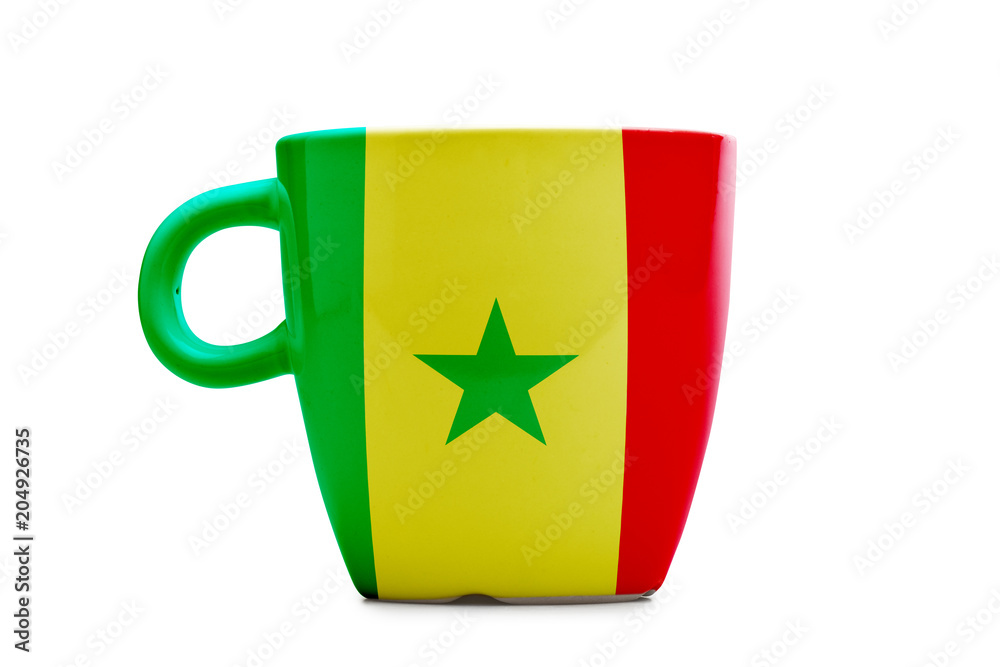 Elegant tea or cafe flagged mug isolated. Elegant tea or cafe flagged mug isolated.