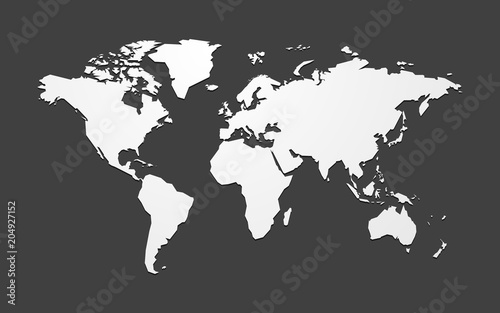 Fototapeta Naklejka Na Ścianę i Meble -  simple blank vector map of the world