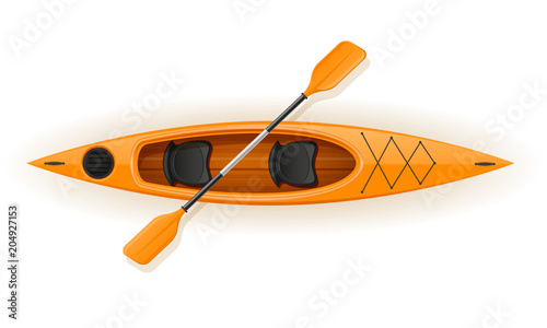 kayak from plastic for fishing and tourism vector illustration