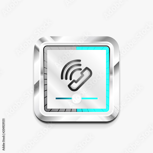 Phone button, call support idea, vector illustration