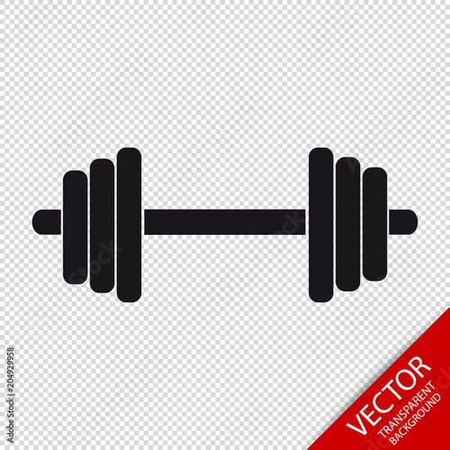 Dumbbell Icon - Vector Illustration - Isolated On Transparent Background