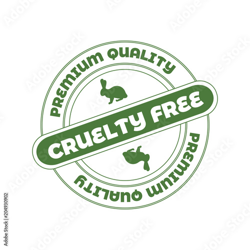 Vector Stamp: Cruelty Free, Not Tested on Animals Sign.