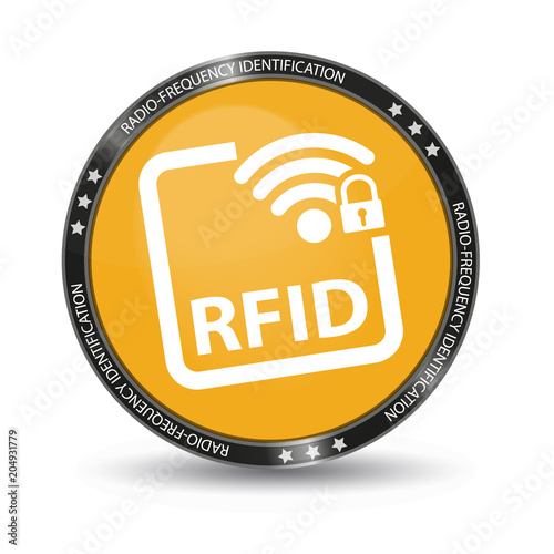 Radio Frequency Identification RFID - Glossy Web Button
