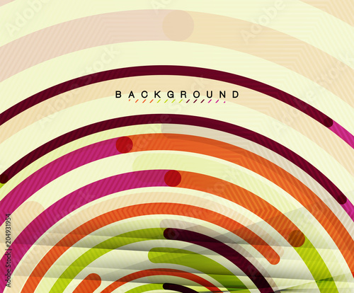 Circular lines, circles, geometric abstract background
