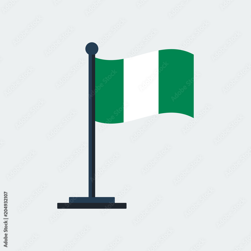 Flag Of Nigeria.Flag Stand. Vector Illustration Flag Of Nigeria.Flag Stand. Vector Illustration