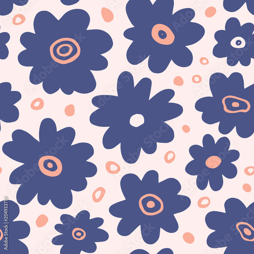 Hand drawn floral seamless repeat pattern © artrise