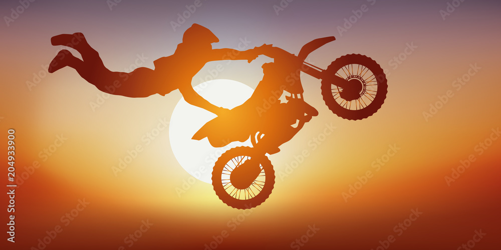 moto, moto acrobatique, moto cross, sport extrème, saut, sauter, cascadeur,  acrobate Векторный объект Stock | Adobe Stock