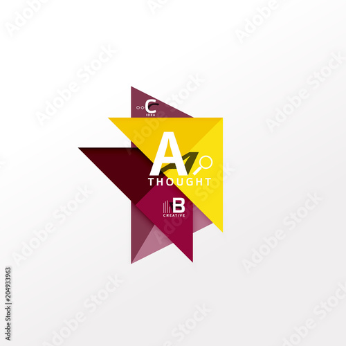 Free Download Geometric infographic banner, paper info diagram created with color shapes - GFXLoad