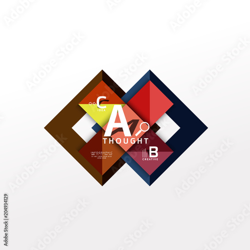 Free Download Geometric infographic banner, paper info diagram created with color shapes - GFXLoad